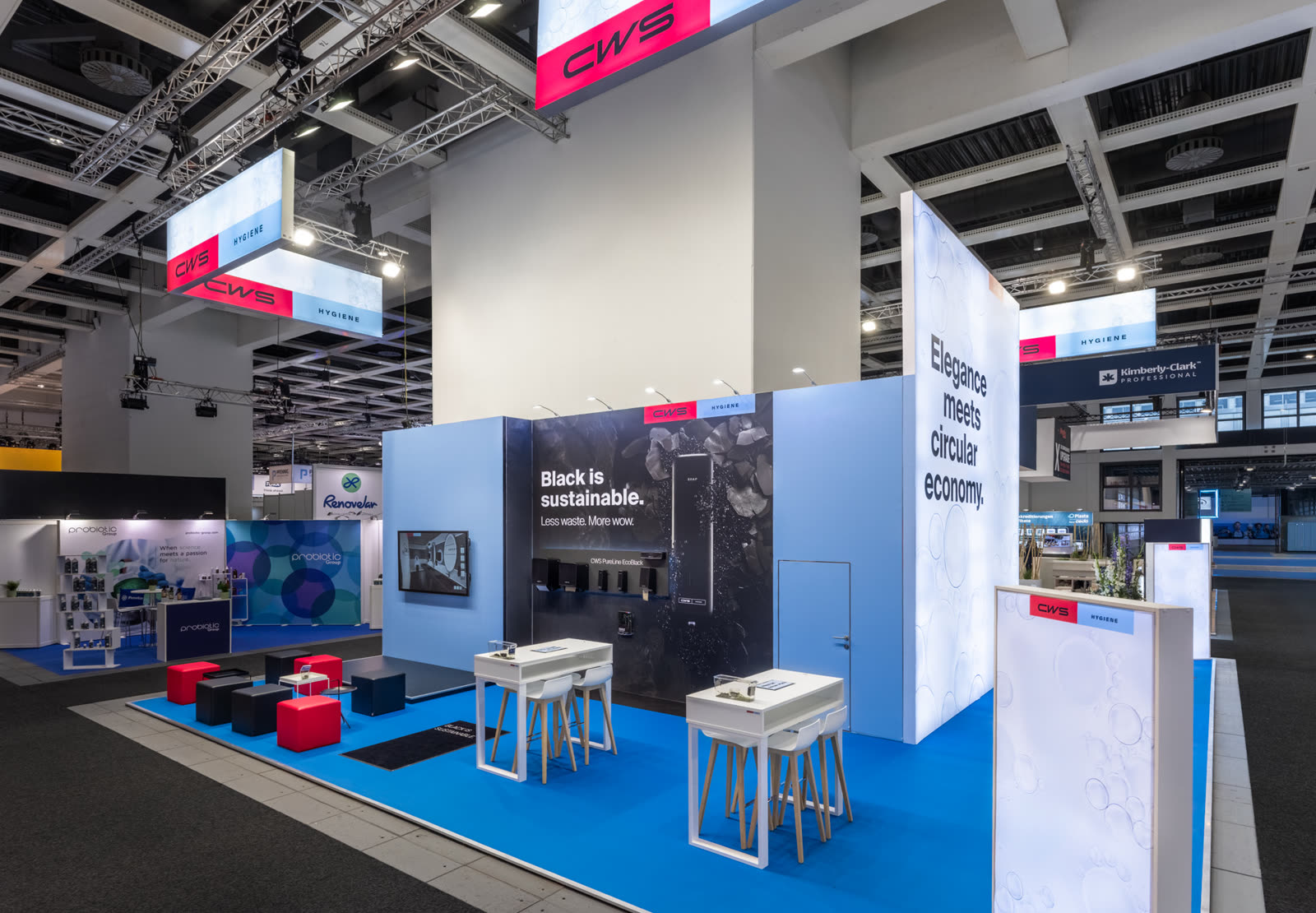 Messestand CWS Hygiene, Gesamtansicht auf der CMS Berlin 2025