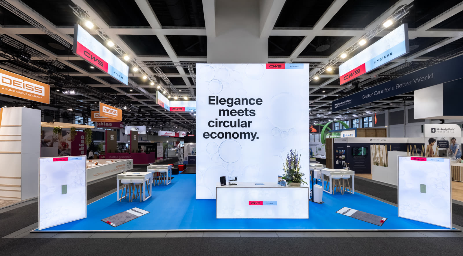 Messestand CWS Hygiene – Besprechungsbereich