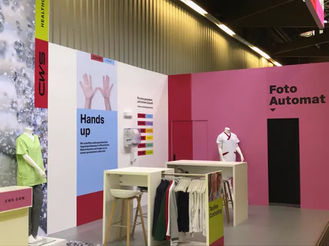 Messestand CWS auf der Altenpflege 2019 in Nürnberg, Ansicht 2