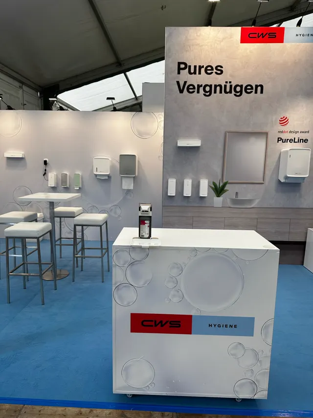 Messestand CWS auf der Gienger Neuheitenschau 2025 in Markt Schwaben, Ansicht 3