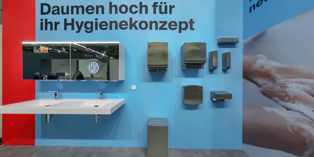 Messestand CWS auf der IFH/Intherm 2022 in Nürnberg, Ansicht 1