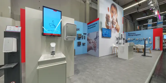Messestand CWS auf der IFH/Intherm 2022 in Nürnberg, Ansicht 2