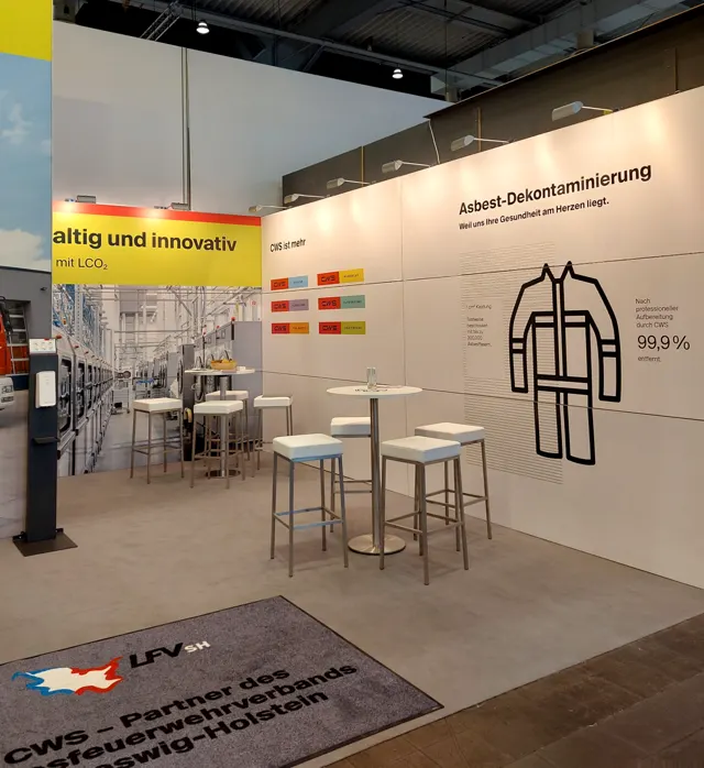 Messestand CWS auf der Interschutz 2022 in Hannover, Ansicht 1