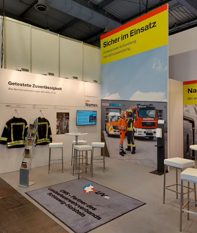 Messestand CWS auf der Interschutz 2022 in Hannover, Ansicht 2