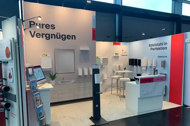 Messestand CWS auf der RIFA 2023 in Nürnberg, Ansicht 2