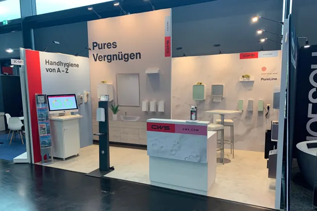 Messestand CWS auf der RIFA 2023 in Nürnberg, Ansicht 3