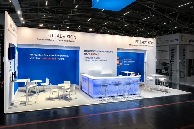 Messestand ETL Advision auf der expopharm 2026 in München, Ansicht 1