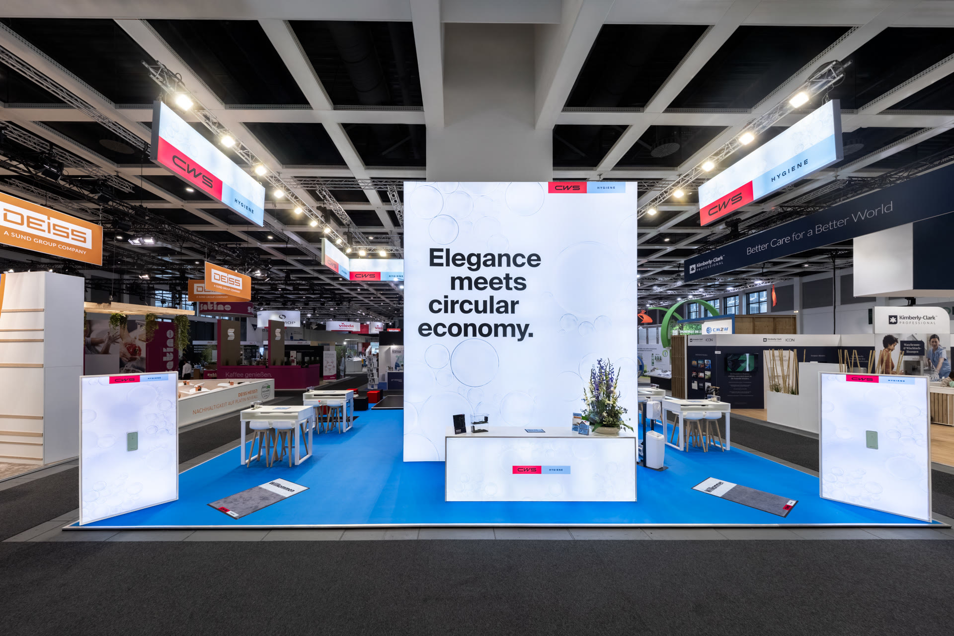 Der fertige Messestand CWS Hygiene auf der CMS Berlin 2025